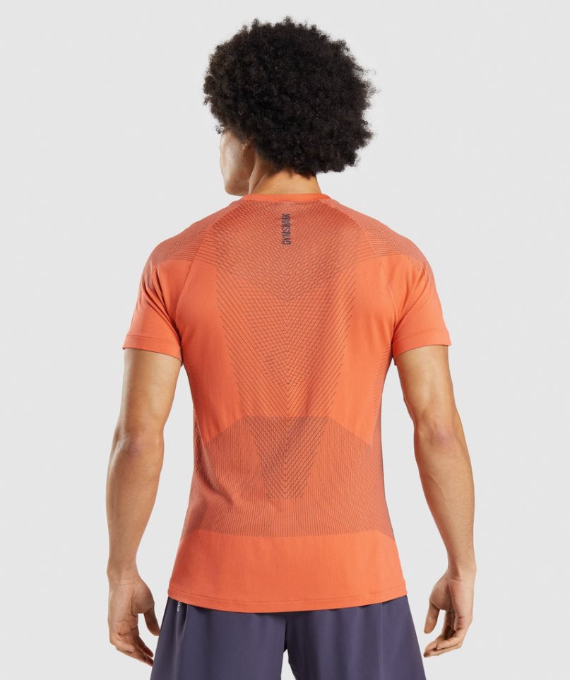 Men's Gymshark Apex Seamless T-Shirts Orange | CA 5681ND